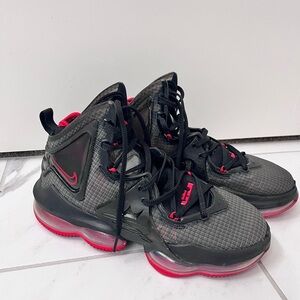 Nike LeBron 19 Black and Red Athletic Shoes